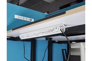 JOYE Plastic Customizable White & Black 550mm Perforated Cable Management Tray for Office Space Under Desk Use