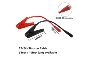 12V Car Jump Starter To Battery Alligator Clips Adapter Cable For Emergency Booster Solar Panel Inverter Battery Charging Use