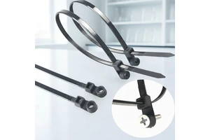100 Pack 8" Cable Tie with Mounting Hole Screw Mount Zip Tie Small Nylon Tie Wraps