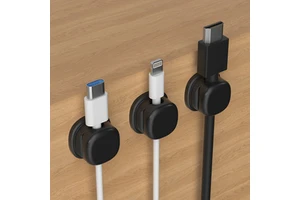 Spring Cable Management Clips - 6Pack Compact Desk Cable Holder Clips, Nightstand Phone Charging Cord Holder