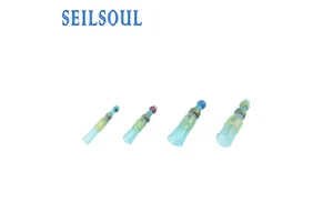 Terminal Twist On Wire Cap Solder Fully Insulated Heat Shrink SolderGrip Blue Green Stripe