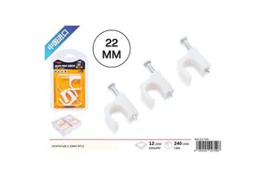 22mm Semicircular Stapleable Cable Clips 3pcs Set for Hardware and DIY Projects