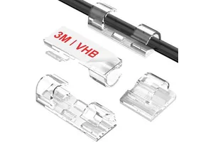 20Pcs Custom Self-Adhesive Plastic Wire Clips Strong Back Adhesive Cable Fixing Clamp for Household Office Electronic Data Cable