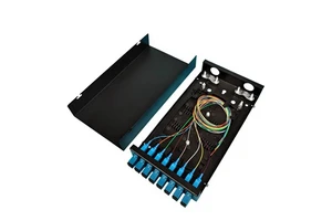 Mini 8 Core SC Single Mode Fiber Optic Patch Panel with Steel Housing Loaded SC Couplers for FTTH Wired LAN