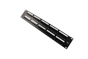 2U 19-inch RJ11 CAT3 Modular Network Telecommunication Patch Panel 50 Ports UTP Phone Telephone Cable Management Bar Patch Panel