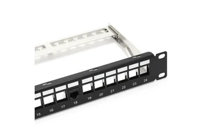 FTP Blank Patch Panel with Back bar Cat6a 24 Port Modular Patch Panel
