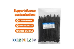 OEM Factory Self-Locking Nylon Cable Ties Black and White or Can Be Customized