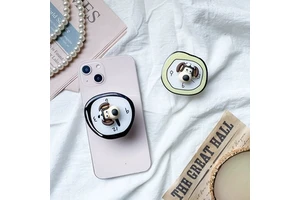Cute Three-dimensional Puppy-shaped Clock Design for Creative Phone Back Sticker Gift Bracket