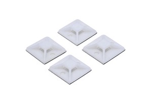FSCAT Industry Heavy Duty Strong Back-Glue Self Adhesive Cable Zip Tie Mounts Kit 3M White Black Nylon 66 Wire Holder Easy