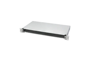 Flat Blank 19 Inch Sliding Fiber Optic Patch Panel, 1U, Grey, Unloaded, Without Front Panel