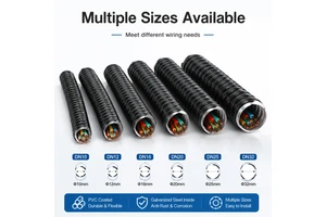 RoHS Compliant PVC Coated Flexible Steel Conduit Galvanized For Electronics Factory Wiring, OEM Wholesale