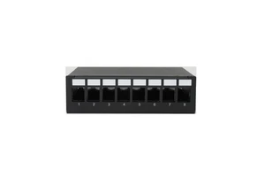 19" 1U STP 24/48 Ports Black Cat8 Copper Patch Panel with Rack Mount Punch Down Termination Compliant ANSI/TIA/EIA Standards