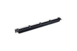 24 Port Cat6 Patch Panel UTP 1U 19 Inch Rack Mount Network Patch Panel with Removable Labeling for Data Center Cabling