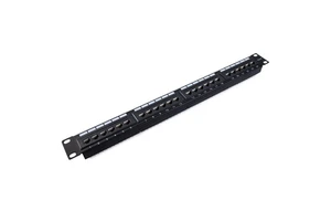 High Quality 1U 19" Rack Mount 24 Port Cat6 UTP Unshielded Keystone Jack Network Patch Panel VTOM VT-P2724-C6