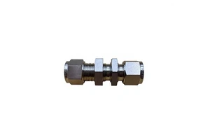 Stainless Steel Bulkhead Union 1/4 1/2 3/8 3/4 1in Tube OD Compression Fitting With Double Ferrules For Oil Gas Fuel Air Liquid