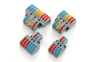 Fast Cable Connector 2 in 6 Out Small Cable Connector Push in Quick Connection Terminal Electrical Multiple Wire Connector