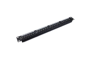 1U 24 Port Cat6A Shielded Patch Panel RJ45 Network Cable Patch Panel STP 19 Inch Rack Mount Modular Premium Patch Panel