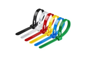 Releasable Adjustable Zip Tie Strap 4.8*150mm Reusable Wire Wraps Nylon Cable Ties