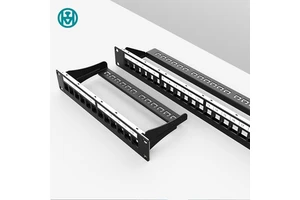 Enmane 1U 12 Port Unloaded Rj45 Network Patch Panel 10 Inch Rack Compatible Blank Patch Panel