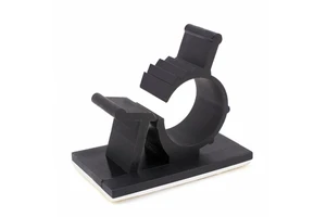 XINJU Brand 100 Pcs Black Clips Self Adhesive Backed Plastic Wire Rope Clip Dia.22~25mm Adjustable Cable Clips Adhesive Cable