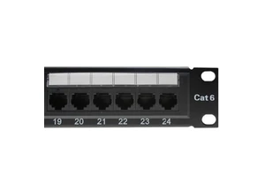 19 inch standard network patch panel 24 port 1U CAT6 UTP lan patch panel RJ45 Cat6 patch panel for server racks