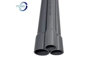 Wholesale YOGE Light Grey PVC Electrical Cable Conduit Pipe with UV Resistance ASTM SCH40/SCH80 Standards