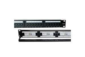 19-inch 1U Steel Patch Panel with 24/48 Ports Cat6/Cat5 RJ45 Cat5e/6/6A Black Server Network Cabinet Rack