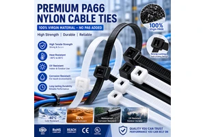 China Factory Direct Sell Durable Wear Resistant Fire Resistant Anti-UV Black Self Locking Nylon Plastic Cable Zip Ties 50PCS