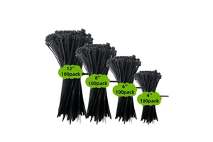 Heavy Duty Nylon Cable Zip Ties Eco-Friendly Custom Plastic Self-Locking Cable Clamps 300mm Length 2.8mm Width Durable Features