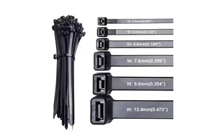 Nylon PA66 Heavy Duty Self-Locking Cable Zip Ties 100-450mm Custom Lengths Fire Rating 94V-2 CE Certified