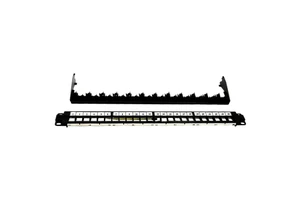 High Performance STP 24 Port 19 Inch Black Network Patch Panel for Information Network Cabling