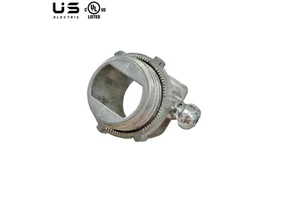 BX-Flex Connector 3/8-1/2 KO Silver Electric Conduit Fittings Die-Cast Zinc Set Screw Cable Connectors Straight Conduit Fittings
