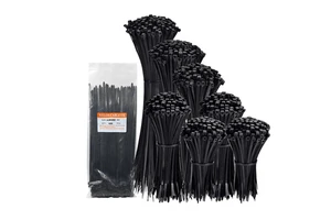XZH 4.8*250 Wholesale Manufacturer Black Custom Color PA66 Heavy Duty Plastic Self-locking Zip Tie Nylon Cable Ties