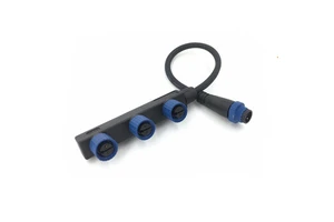"Custom Cable and Wire Harness IP67 3pin Connector 22/24AWG Copper Contact ABS/Nylon Housing 2A Rated Current"