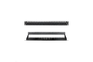 8P8C Network Patch Panel Rack Mount 1U RJ45 24 Port Cat5e Cat6 Cat6a UTP Data Ethernet Lan Patch Panel