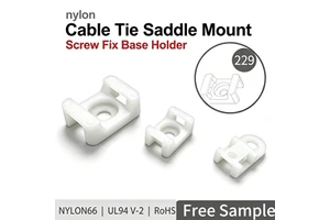 Nylon Fastener Saddle Cable Tie Mount PCB Wire Clamp Nylon66 UL94 V-2 Screw Fix Board Cable Holder PA66 Insulation RoHS White