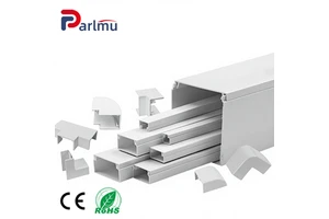 Fire Retardant Durable PVC Square Trunking Electrical Cable Duct for Wall Surface Mount Wiring Raceway Plastic Cable Tray