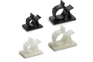 Self Adhesive Plastic Cable Management Clips Black & White Cable Organizer Clip Adjustable Wire Cord Tie Holder for Wall Desk
