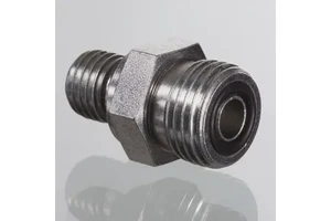 BSP-ORFS PFX Hydraulic Fitting Connector Carbon Steel New Condition Zinc Nickel Plated GEHRED Nipple with Thread Pressure