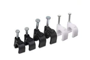 Factory Direct 4mm to 40mm U Shape Nail Cable Clip Pipe Fixing Wall Hanging PVC Pipe Wall Clamp Cable Clip Cable Clip 100Pcs/bag
