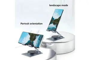 360 Degree Rotating Desktop Phone Tablet Holder, Aluminum Alloy Multifunctional Phone Base, Live Streaming Support Bracket