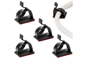 2025 Best Seller Black Adhesive Cable Clips R Plastic Wire Organizer Cord Holder for Desk Car Wall Ethernet Cable Management