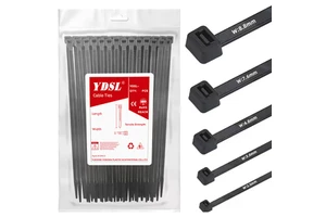 YDSL Strong Self Locking Nylon 4 Inch 6 Inch 8 Inch Plastic Cable Tie Zip Ties Wraps Never Break Plastic Cable Tie Tip Reusable