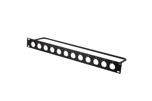 1U 19-Inch 12-Port Blank D-Type Patch Panel, Pre-Punched for Audio Video XLR Connectors with Bracket