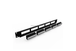 High Quality 25-Port RJ45 UTP Cat3 FTTX Fiber Optic Telephone Patch Panel 19-Inch 1U Cabinet Mount Black Metal Networking-PCB