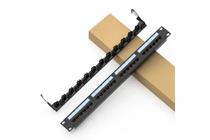 HOT SALE UTP 19"1U Cat5e Cat6 Patch Panel 24 Ports Krone&110 Dual IDC Patch Panel With Cable Management