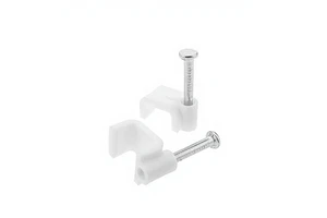 PROPART Cable Clip with Screw 6mm Plate White 100 Count PECF6 Made in China