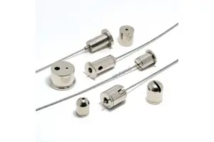 Heavy Duty Wire Rope Fittings LED Panel Lighting Suspension Kit - Adjustable Stainless Steel Cable Gripper & Ceiling Attachment