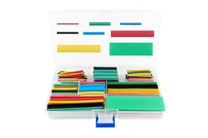 164pcs/box High Voltage 600V Heat Shrink Tube Kit 2:1 Shrink Ratio Wire Connector Cap Cable Protection Kit