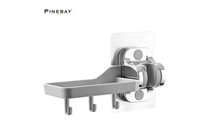 PINEBAY Direct Sale Adjustable Space Shower Holder Bathroom No Drilling Bracket Strong Adhesive Bidet Sprayer Holder Polished